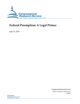 Federal Preemption: a Legal Primer