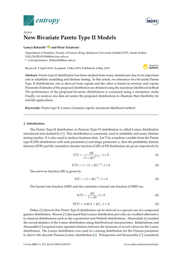 New Bivariate Pareto Type II Models