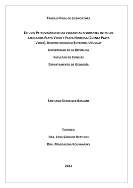 Trabajo Final De Licenciatura Estudio Petrográfico De