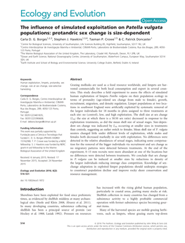 The Influence of Simulated Exploitation on Patella Vulgata