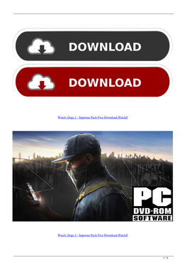 Watchdogs 2 Supreme Pack Free Download Patchl