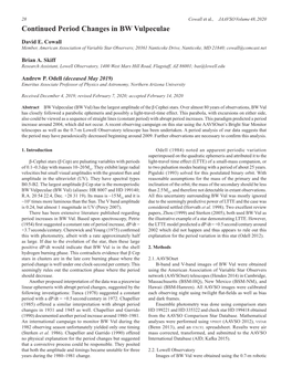 Continued Period Changes in BW Vulpeculae