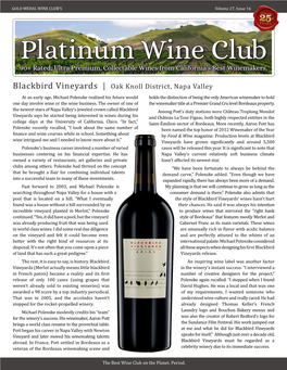 Platinum Wine Club 90+ Rated, Ultra Premium, Collectable Wines from California’S Best Winemakers