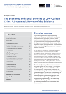 The Economic and Social Benefits of Low-Carbon Cities: a Systematic Review of the Evidence