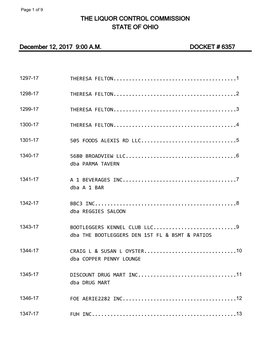 Docket Report Index