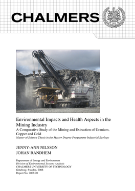 Environmental Impacts and Health Aspects in the Mining Industry