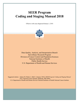 SEER Program Coding and Staging Manual 2018