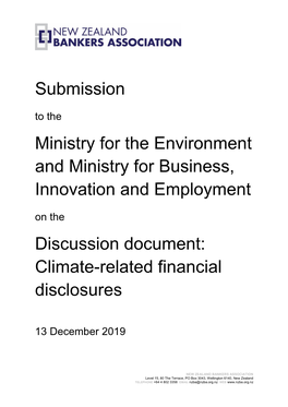 Discussion Document: Climate-Related Financial Disclosures