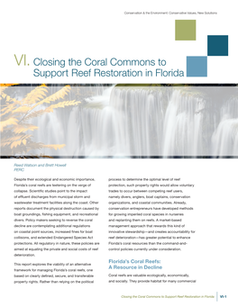 VI.Closing the Coral Commons to Support Reef Restoration in Florida