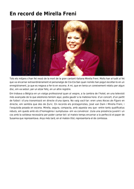 En Record De Mirella Freni