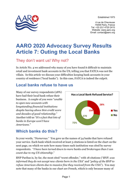 Outing the Local Banks They Don’T Want Us! Why Not?