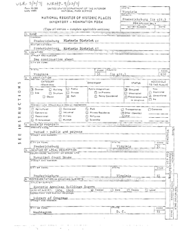 Nomination Form FREDERICKSBURG HISTORIC DISTRICT EXTENSION, FREDERICKSBURG, VA Continuation Sheet #4 Item Number 8 Page 1