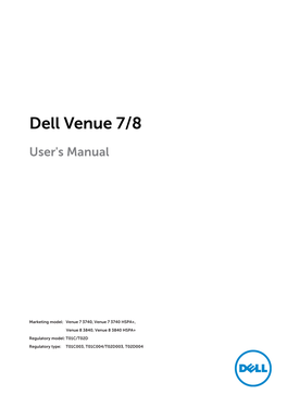 Dell Venue 7 3740 User's Manual