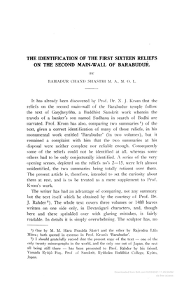 The Identification of the First Sixteen Reliefs on the Second Main-Wall of Barabudur