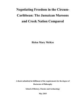 Caribbean: the Jamaican Maroons and Creek Nation Compared