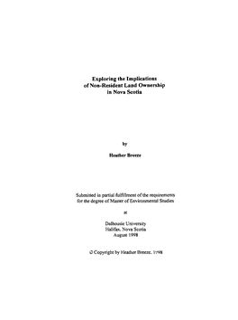 Of Non-Resident Land Ownership in Nova Scotia