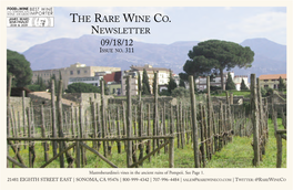 Mastroberardino’S Vines in the Ancient Ruins of Pompeii