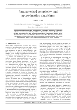 Parameterized Complexity and Approximation Algorithms