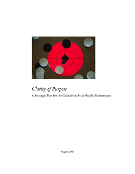 Clarity of Purpose a Strategic Plan for the Council on Asian-Pacific Minnesotans