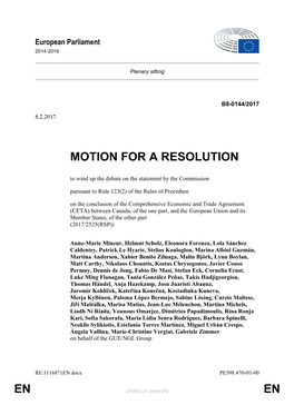 En En Motion for a Resolution