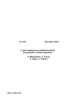 A Time-Simultaneous Multigrid Method for Parabolic Evolution Equations