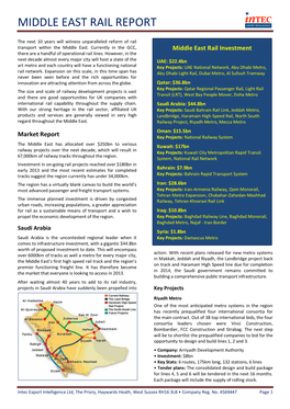 Middle East Rail Report