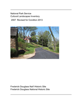 National Park Service Cultural Landscapes Inventory Frederick