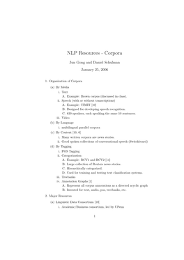 NLP Resources - Corpora