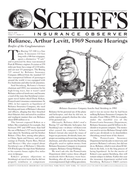 July 11, 2005 Vol. 17, No. 10 Reliance, Arthur Levitt, 1969 Senate Hearings