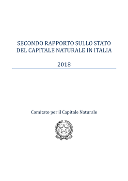 Secondo Rapporto Sullo Stato Del Capitale Naturale in Italia