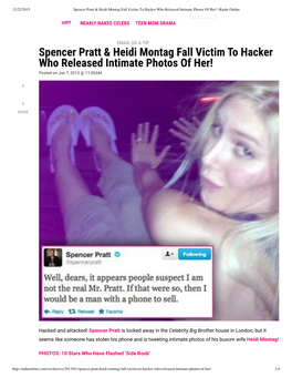 Spencer Pratt Heidi Montag Hacker Intimate Photos