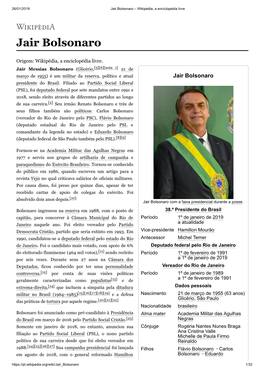 Jair Bolsonaro – Wikipédia, a Enciclopédia Livre