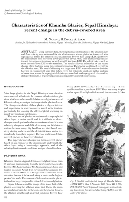 Characteristics of Khumbu Glacier, Nepal Himalaya: Recent Change in the Debris-Covered Area