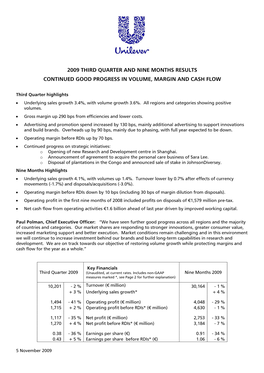 Q3 2009 Results Announcement