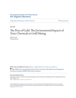 The Environmental Impacts of Toxic Chemicals in Gold Mining