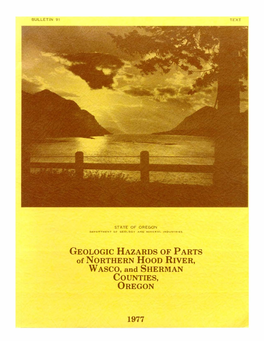 GEOLOGIC HAZARDS of PARTS of NORTHERN HOOD RIVER, WASCO, and SHERMAN COUNTIES, OREGON