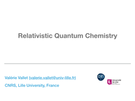 Relativistic Quantum Chemistry