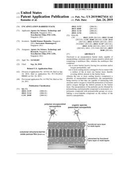 US 2019 / 0027414 A1 Ramadas Et Al