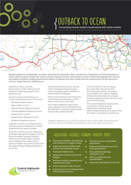 OUTBACK to OCEAN Connecting Central-Western Queensland with World Markets