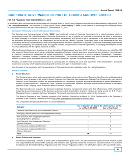 Corporate Governance Report of Godrej Agrovet Limited