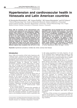 Hypertension and Cardiovascular Health in Venezuela and Latin American Countries