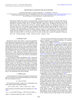 The Physical Basis of the Leap Second