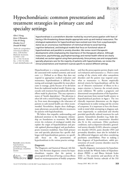 Common Presentations and Treatment Strategies in Primary Care and Specialty Settings