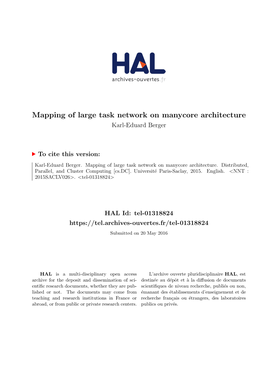 Mapping of Large Task Network on Manycore Architecture Karl-Eduard Berger