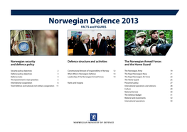Norwegian Defence 2013 FACTS and FIGURES