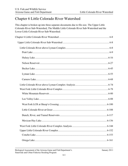 Chapter 6 Little Colorado River Watershed