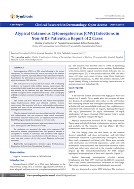 Clinical Research in Dermatology: Open Access Open Access