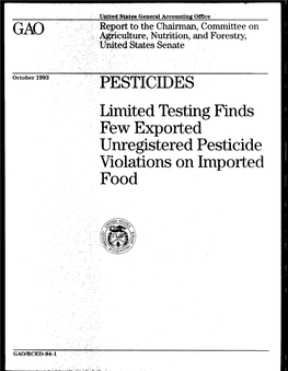 RCED-94-1 Pesticides