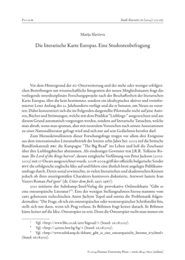 Die Literarische Karte Europas. Eine Studentenbefragung