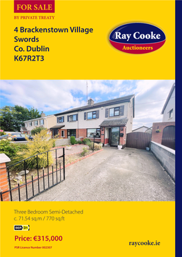 4 Brackenstown Village Swords Co. Dublin K67R2T3 for SALE